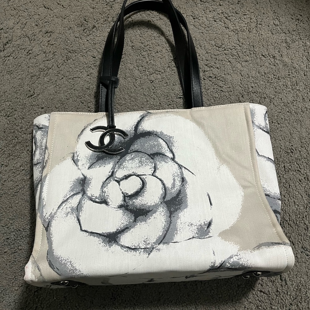 Chanel Beige Camellia Tote Bag